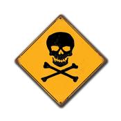 Danger Sign - Skull And Crossbones – Vintage Decorative Wall Plaque, UV Protected Color Print, Weather Ready Aluminum Composite image