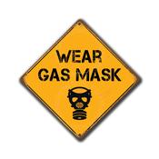 Wear Gas Mask Sign - Danger Signs – Vintage Aluminum Composite Wall Art, Full Color UV Protected Print, Indoor Outdoor Use