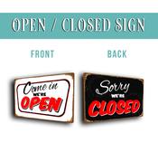 Open Closed Sign – Rustic Vintage Business Sign, Full Color UV Protected Print, Weatherproof Aluminum Composite, Pre-Punched Holes for Mounting - 36-x-24-inches image