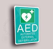Aed Sign – Automated External Defibrillator Signs, Durable Aluminum Composite, Indoor Outdoor Use, Pre-Drilled Holes for Easy Mounting image