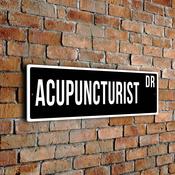 Acupuncturist Street Sign - Personalized Metal Road Signs, Gifts for Co-worker, Colleague Gift, Durable Heavy Duty plaque