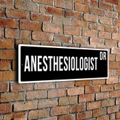 Anesthesiologist Street Sign - Personalized Metal Road Signs, Gifts for Co-worker, Colleague Gift, Durable Heavy Duty plaque image