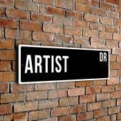 Artist Street Sign - Personalized Metal Road Signs, Gifts for Co-worker, Colleague Gift, Durable Heavy Duty plaque