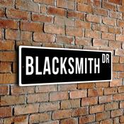 Blacksmith Street Sign - Personalized Metal Road Signs, Gifts for Co-worker, Colleague Gift, Durable Heavy Duty plaque image