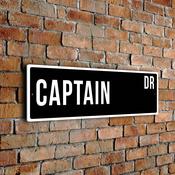 Captain Street Sign - Personalized Metal Road Signs, Gifts for Co-worker, Colleague Gift, Durable Heavy Duty plaque image