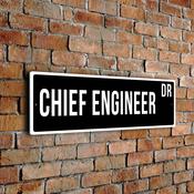 Chief Engineer Street Sign - Personalized Metal Road Signs, Gifts for Co-worker, Colleague Gift, Durable Heavy Duty plaque image