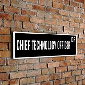 Chief Technology Officer Street Sign - Personalized Metal Road Signs, Gifts for Co-worker, Colleague Gift, Durable Heavy Duty plaque image
