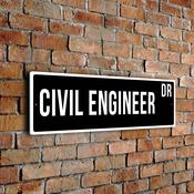 Civil Engineer Street Sign - Personalized Metal Road Signs, Gifts for Co-worker, Colleague Gift, Durable Heavy Duty plaque image
