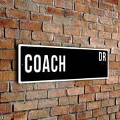 Coach Street Sign - Personalized Metal Road Signs, Gifts for Co-worker, Colleague Gift, Durable Heavy Duty plaque image