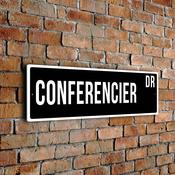 Conferencier Street Sign - Personalized Metal Road Signs, Gifts for Co-worker, Colleague Gift, Durable Heavy Duty plaque image