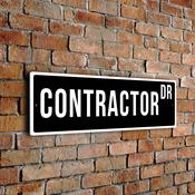 Contractor Street Sign - Personalized Metal Road Signs, Gifts for Co-worker, Colleague Gift, Durable Heavy Duty plaque image
