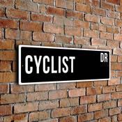 Cyclist Street Sign - Personalized Metal Road Signs, Gifts for Co-worker, Colleague Gift, Durable Heavy Duty plaque image