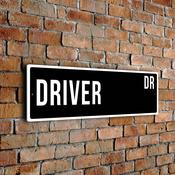 Driver Street Sign - Personalized Metal Road Signs, Gifts for Co-worker, Colleague Gift, Durable Heavy Duty plaque image