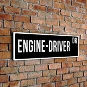 Engine-Driver Street Sign - Personalized Metal Road Signs, Gifts for Co-worker, Colleague Gift, Durable Heavy Duty plaque image