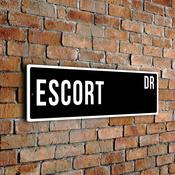 Escort Street Sign - Personalized Metal Road Signs, Gifts for Co-worker, Colleague Gift, Durable Heavy Duty plaque image