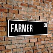 Farmer Street Sign - Personalized Metal Road Signs, Gifts for Co-worker, Colleague Gift, Durable Heavy Duty plaque image