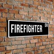 Firefighter Street Sign - Personalized Metal Road Signs, Gifts for Co-worker, Colleague Gift, Durable Heavy Duty plaque image