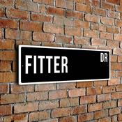 Fitter Street Sign - Personalized Metal Road Signs, Gifts for Co-worker, Colleague Gift, Durable Heavy Duty plaque image
