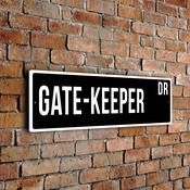 Gate-Keeper Street Sign - Personalized Metal Road Signs, Gifts for Co-worker, Colleague Gift, Durable Heavy Duty plaque image