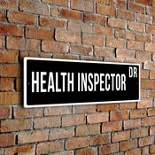 Health Inspector Street Sign - Personalized Metal Road Signs, Gifts for Co-worker, Colleague Gift, Durable Heavy Duty plaque image