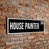 House Painter Street Sign - Personalized Metal Road Signs, Gifts for Co-worker, Colleague Gift, Durable Heavy Duty plaque image