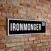 Ironmonger Street Sign - Personalized Metal Road Signs, Gifts for Co-worker, Colleague Gift, Durable Heavy Duty plaque image