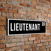 Lieutenant Street Sign - Personalized Metal Road Signs, Gifts for Co-worker, Colleague Gift, Durable Heavy Duty plaque image