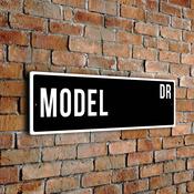 Model Street Sign - Personalized Metal Road Signs, Gifts for Co-worker, Colleague Gift, Durable Heavy Duty plaque image