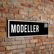Modeller Street Sign - Personalized Metal Road Signs, Gifts for Co-worker, Colleague Gift, Durable Heavy Duty plaque image