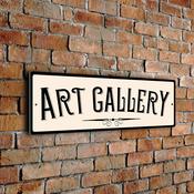 Art Gallery Sign – Retro Business Wall Sign, Full Color UV Protected Print, Durable Aluminum Composite, Punched Holes Easy Mount