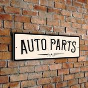 Auto Parts Sign – Vintage Style Business Sign, UV Protected Fade Resistant Print, Weatherproof Aluminum Composite image