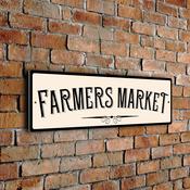 Farmers Market Sign – Retro Business Wall Sign, UV Protected Fade Resistant Print, Aluminum Composite, Pre-Punched Holes for Mounting image
