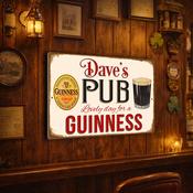 Personalized Guinness Pub Sign – Vintage Irish Bar Wall Décor with Custom Name - 20-x-14-inches