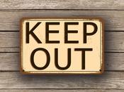 Metal Keep Out Sign – Rustic Vintage Bedroom Sign, UV Protected Fade Resistant Print, Aluminum Composite, Two Pre-Drilled Mounting Holes – Classic Vi image