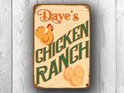 Personalized Chicken Ranch Sign – Vintage Style Garden Sign, Full Color UV Protected Print, Weatherproof Waterproof Aluminum Composite – Perfect Gift - 16-x-12