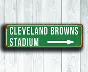 Cleveland Browns Stadium Sign Vintage Style - 12-x-4-inches