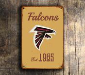 Atlanta Falcons Sign - Georgia Dome Era Tribute, Bright Glossy Visuals, Dirty Birds Red Mascot Art, Professional Grade Permanent Exterior Display - 14-x-10
