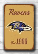 Baltimore Ravens Sign - Maryland Stadium Style Wall Hanging, Scuff Guarded Protective Layer, Purple Pain Theme, Sophisticated Interior Design Piece - 14-x-10