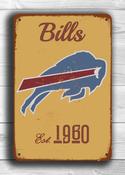 Buffalo Bills Sign - Classic Orchard Park Commemorative, Durable All-Weather Aluminum, Vibrant Red &amp; Blue Keepsake, Authentic Indoor Outdoor Finish - 20-x-14-inches