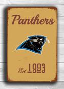 Carolina Panthers Sign - Charlotte Football Heritage Art, High Definition Lustre Surface, Black and Blue Pride Ornament, Permanent Mounting Plaque - 9-x-6