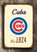 Chicago Cubs Sign - Retro Wrigley Field Home Accessory, Permanent Sun Resistant Shield, North Side Bar Display, Quality Professional Sports Signage - 36-x-24-inches image