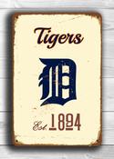 Detroit Tigers Sign - Classic Motor City Commemorative, Durable All-Weather Aluminum, Vibrant Navy &amp; Orange Keepsake, Authentic Indoor Outdoor Finish - 20-x-14-inches