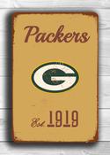 Green Bay Packers Sign - Wisconsin Heritage Metal Plate, Fade Proof Architectural Grade Coating, Iconic Lambeau Field Decor, Traditional Garage Gift - 20-x-14-inches
