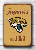 Jacksonville Jaguars Sign - Antique Florida Gridiron Graphic, Heavy Duty Exterior Grade Plaque, Bold Teal Logo Marker, Unique Fan Cave Souvenir - 9-x-6