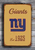 New York Giants Sign - Retro G-Men Room Accessory, Permanent Sun Resistant Shield, Big Blue Home Bar Display, Quality Professional Sports Signage - 36-x-24-inches