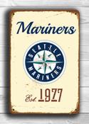 Seattle Mariners Sign - Vintage Style MLB Wall Decor, Full Color UV Protected Print, Established Year Baseball Plaque, Metal Man Cave Art - 16-x-12