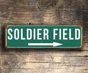 Soldier Field Sign Vintage style - 20-x-6-inches
