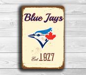 Toronto Blue Jays Sign - Canadian MLB Stadium Style Wall Hanging, Scuff Guarded Protective Layer, Bird Logo Theme, Sophisticated Interior Design - 14-x-10