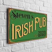 Personalized Irish Pub Sign – Handmade in Ireland, Celtic Lettering, Authentic Irish Gifts, Durable UV Protected Signs - 9-x-6
