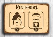 Vintage Restoom Signs – Classic Vintage Wall Sign, UV Protected Fade Resistant Print, Weatherproof Aluminum Composite - 36-x-24-inches